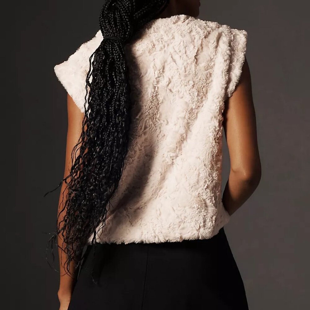 Anthropologie Maeve Faux Fur Muscle Tank - Picture 2 of 4